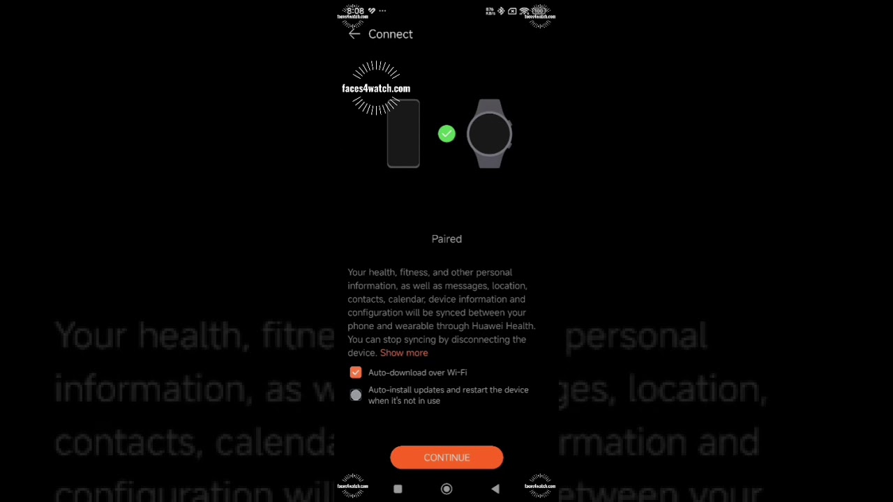 Huawei Health mod app installation process. Detail procedure available on faces4watch.com.