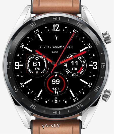 Sports commander realistic watch face