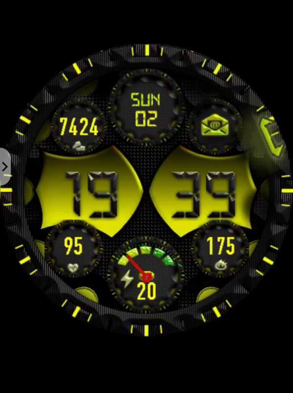 Moving dial animated digital watch face