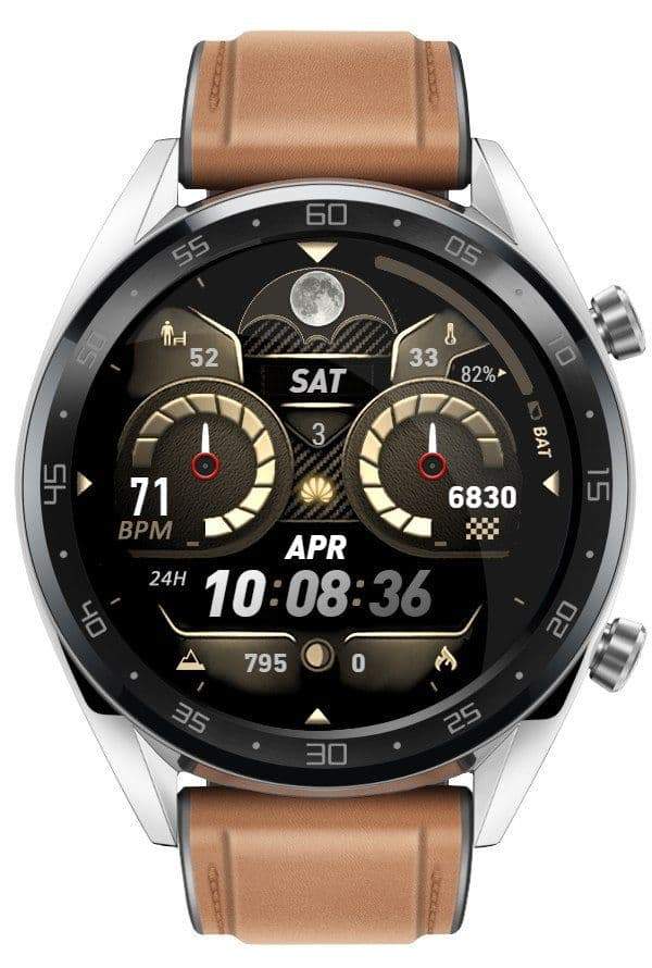 Brown digital watch face