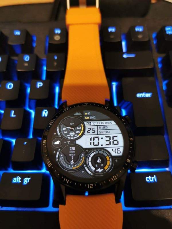 Digital orange watch face