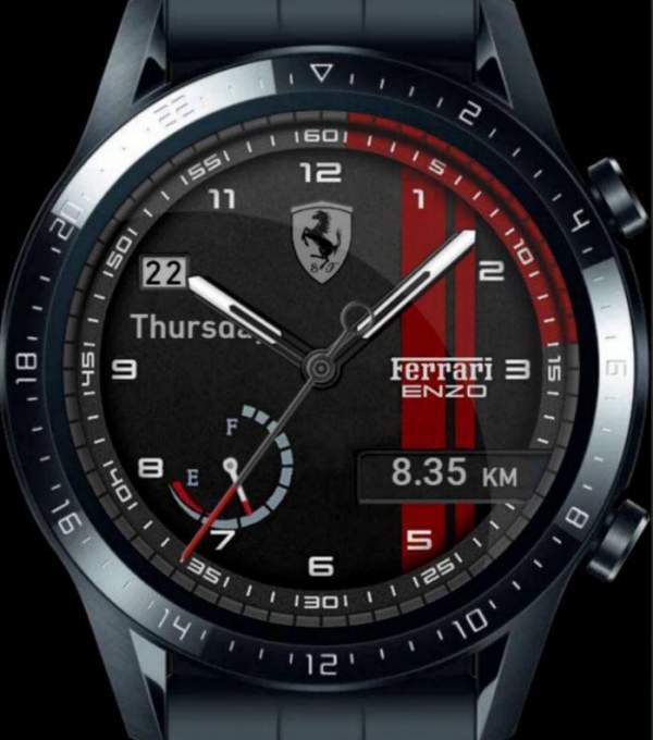 Ferrari realistic analog watch face