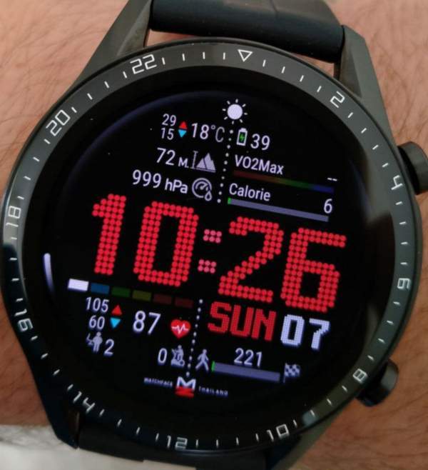 Pixel red series watch face