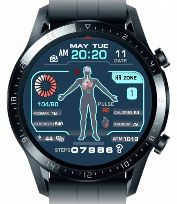 Amazing Health watch face from legend Arch Uriel