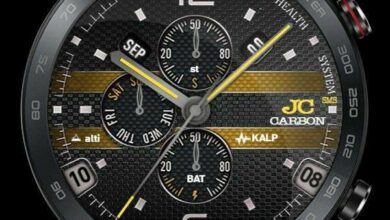 JC Carbon realistic watch face