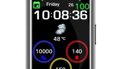 Black digital watch face