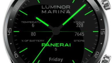 Panerai Green version hybrid watch face with correct day