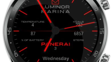 Panerai Red version hybrid watch face with correct day