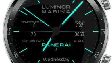 Panerai Turquoise version hybrid watch face with correct day