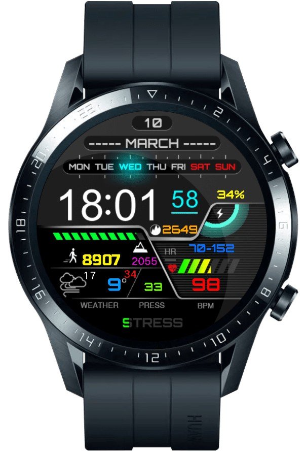 Stress buster animated digital watch face