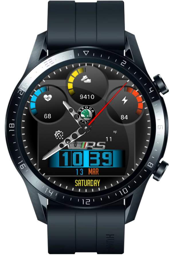 Skoda VRS logo digital watch face
