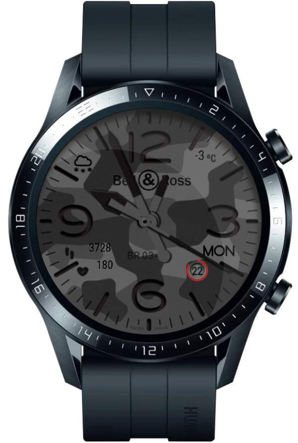 Bell and Ross hybrid watch face