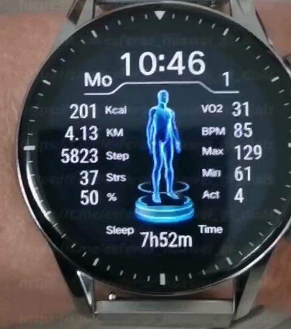 Fully animated fitness watch face