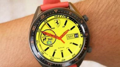 Ferrari yellow speed edition watch face
