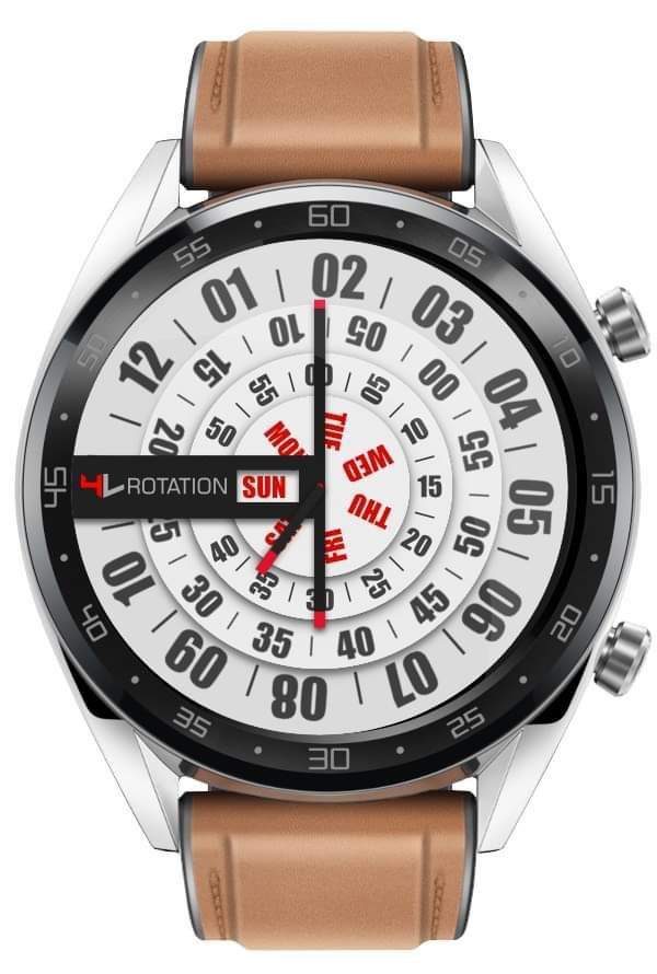 Animated white rotation watch face