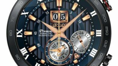 Seiko premier blue realistic watch face