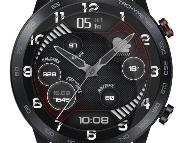 Black and white hybrid watch face