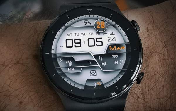Grey digital watch face