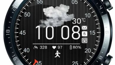 Big Weather dark black digital watch face