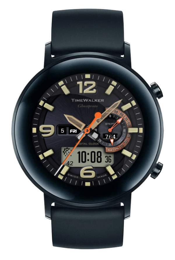Time Walker 42mm hybrid watch face