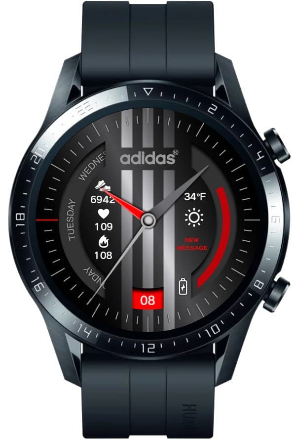 Adidas hybrid watch face blue and red version