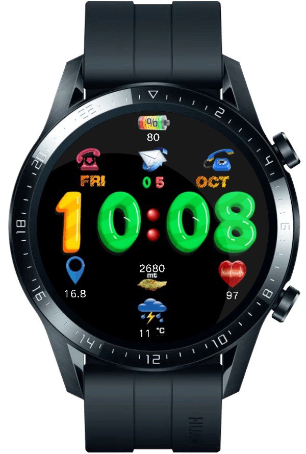 Colorful animated watch face