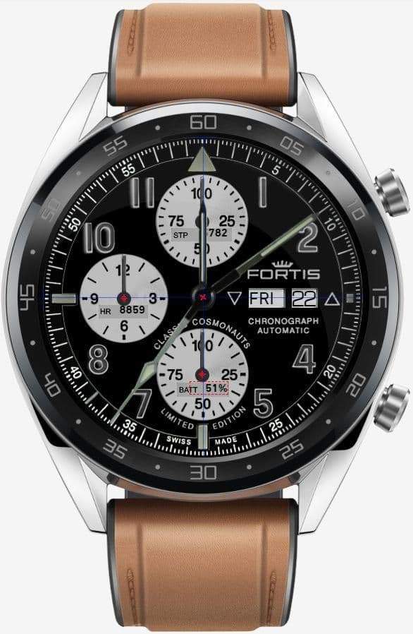 Fortis black realistic edition watch face