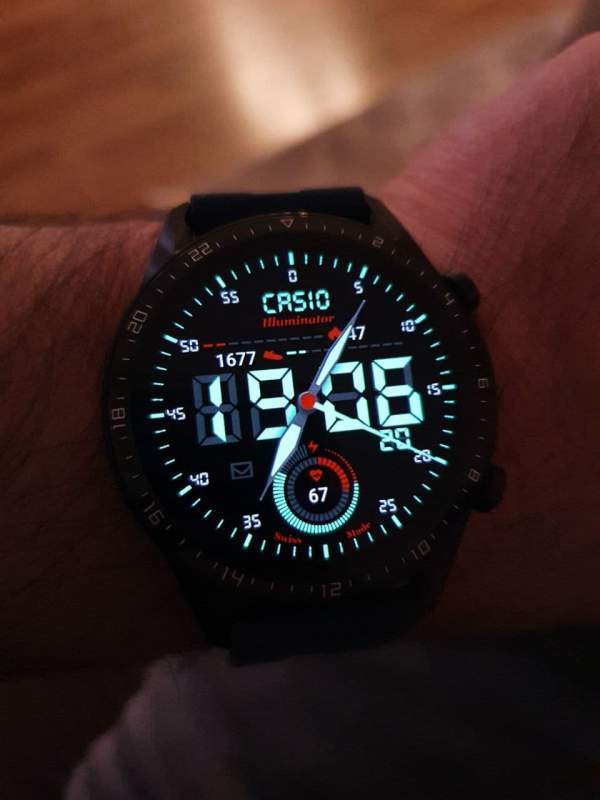 Casio black hybrid watch face