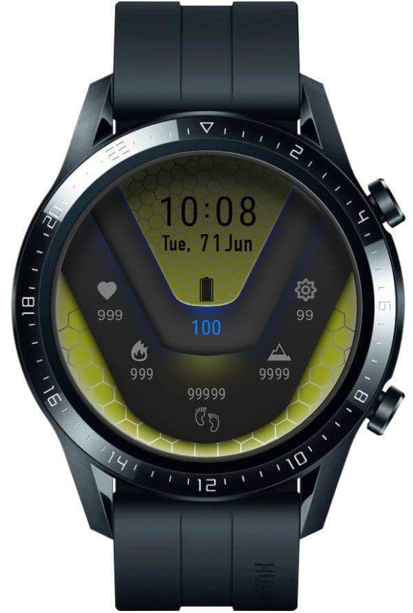Beehive yellow digital watch face