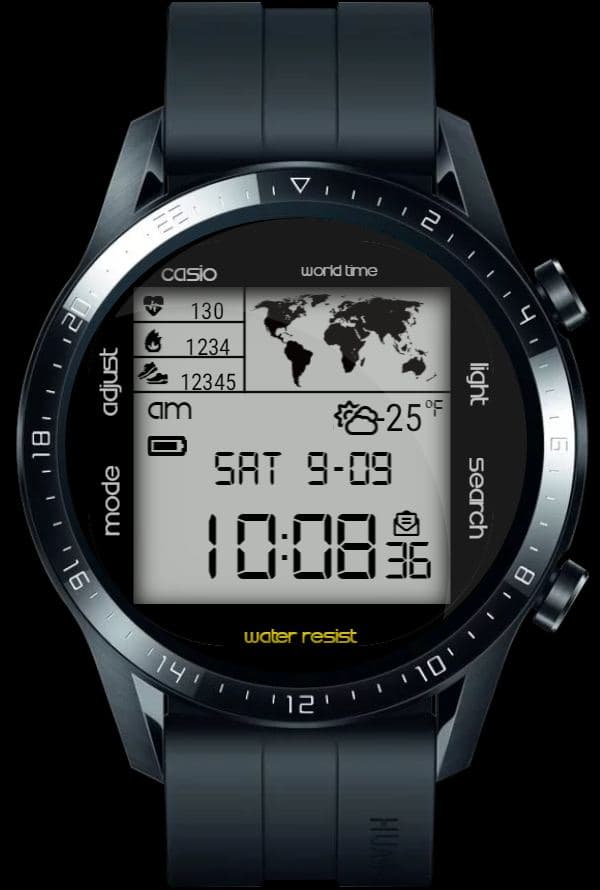 Casio Square big LCD watch face