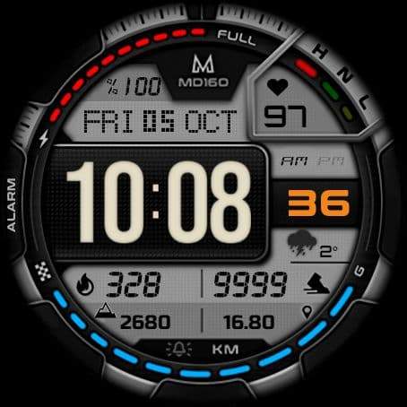 Animated Big LCD watch face theme