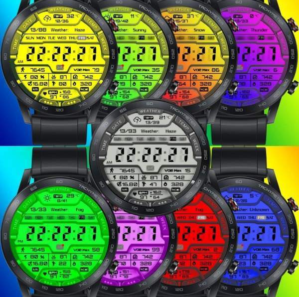 Color changing LCD watch face