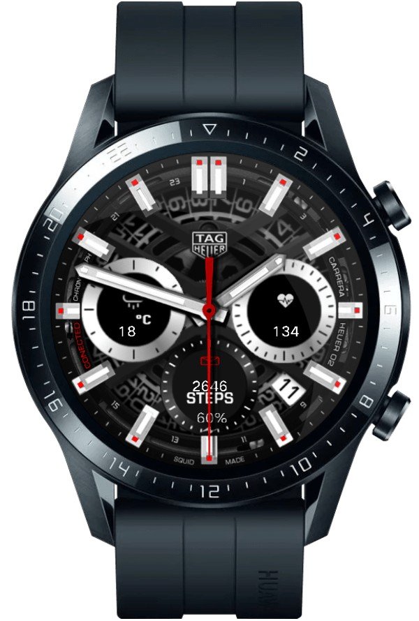 Carrera tag heuer darkest web realistic watch face