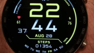 Yellow big fonts digital watch face