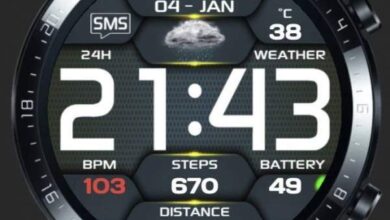 Simple big digital watch face