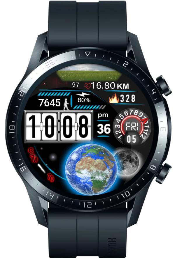 Day and Night animated graphics watch face