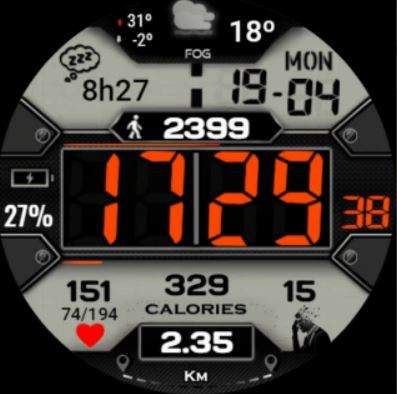 Enjoy digital watch face by Mr Jure with shortcuts