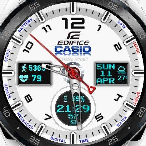 Casio white watch face
