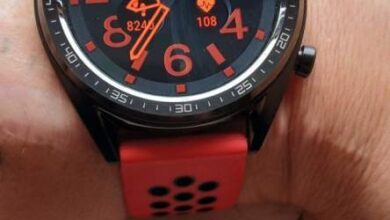 Nikon Red hybrid watch face