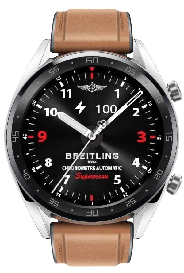 Breitling dark black watch face