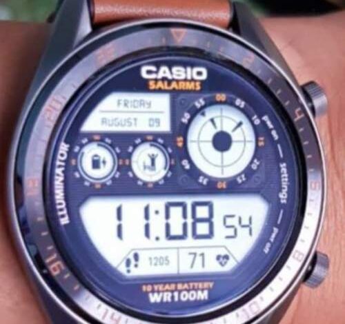 Casio illuminator digital watch face