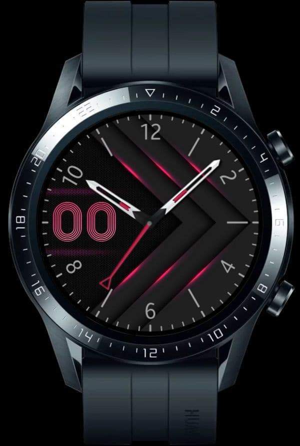 Glowing red watch face
