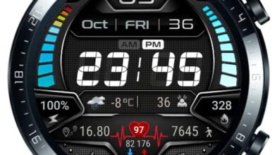Big fonts digital watch face