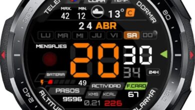 Espléndida esfera de reloj digital con accesos directos