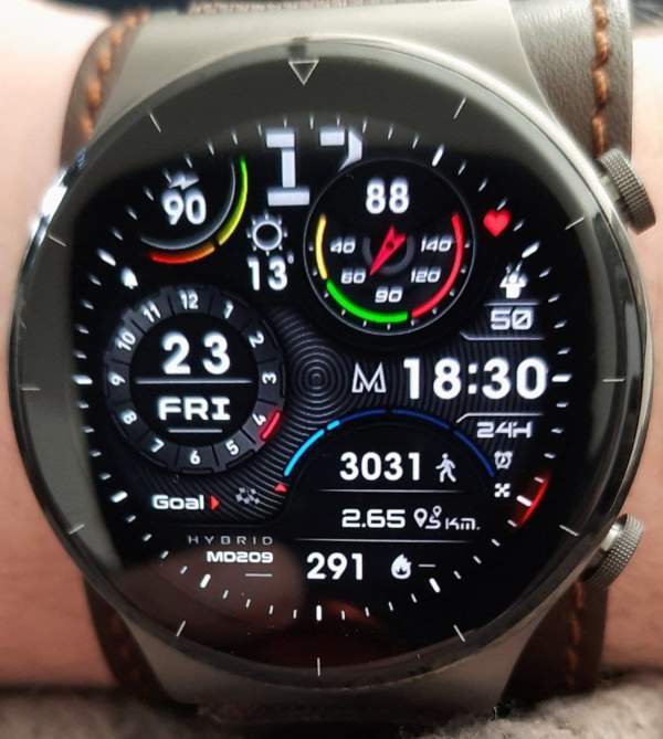 MD 209 ported watch face with Stress icon