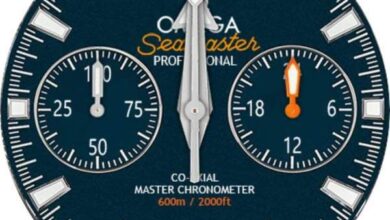Omega Seamaster blue watch face