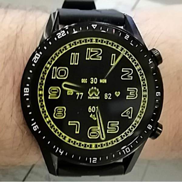 Neon yellow watch face