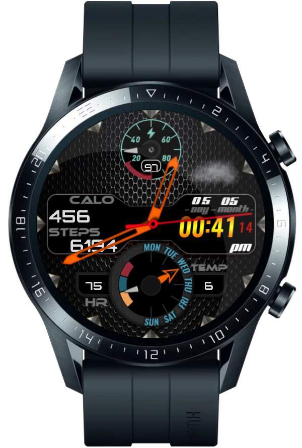 Amazing hybrid watch face with animated heart zone