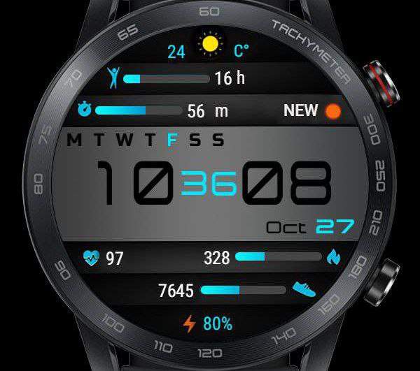 Grey digital watch face theme