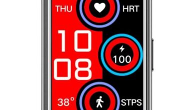 Three circle digital watch face